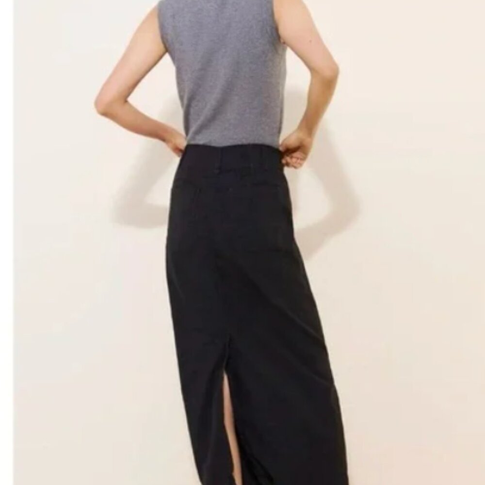 Maeve By Anthropologie The Colette Maxi Skirt Women's Size M Black Stretch - Picture 2 of 10